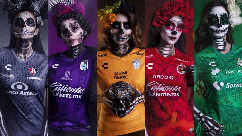 美と恐怖の世界 メキシコの5チーム 死者の日ユニフォーム 祭り