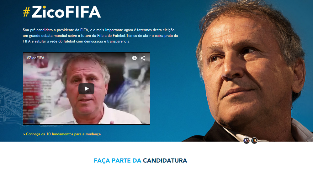 Fifa会長選に臨むジーコ氏 公式サイトを立ち上げ