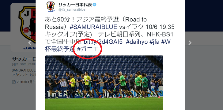 日本代表のtwitterがゴリ押ししている ガニエ って 一体何だ