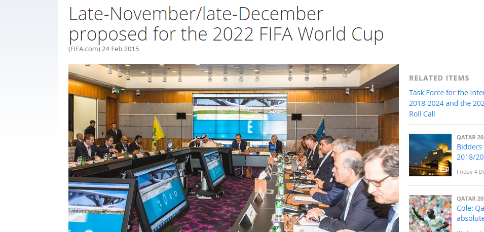 W杯冬開催 欧州の各クラブは金銭的補償を求める