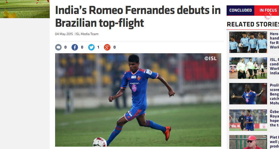 ブラジルリーグ初のインド人選手が誕生 スーパーリーグも喜ぶ